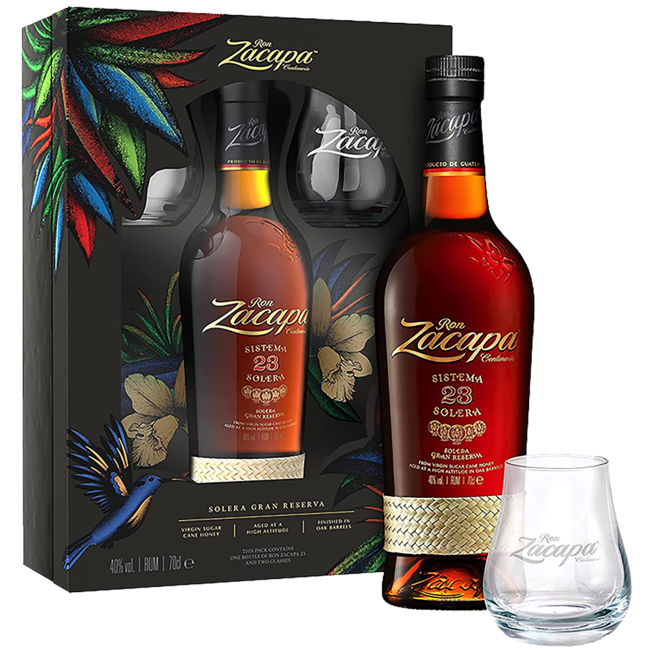 Zacapa Centenario 23 Sistema Solera Gran Reserva 0.7 l 40% vol - Set mit 2 Gläser