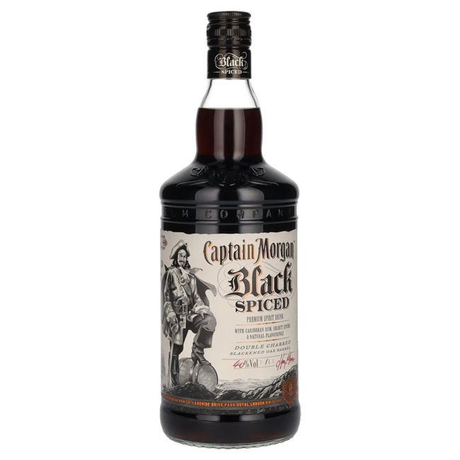 Captain Morgan Black Spiced Rum Based Spirit 1.0 l 40% vol