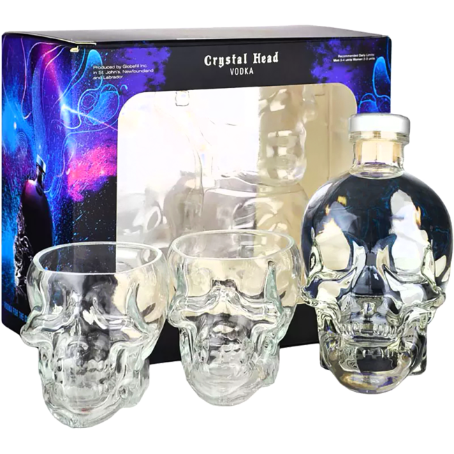 Crystal Head Vodka Geschenk Set mit 2 Gläser 0.7 l 40% vol