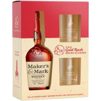Maker's Mark Distillery / USA, Kentucky Maker's Mark Bourbon Whisky Set mit 2 Gläser 0.7 l 45% vol
