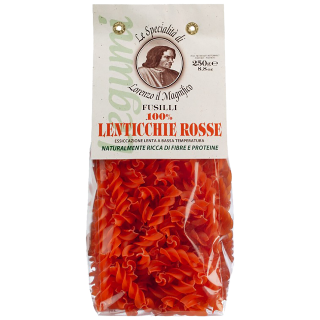 Fusilli lenticchie rosse - rote Linsenpasta (250 g)
