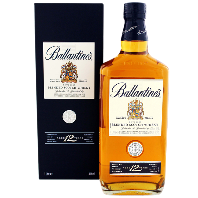 Ballantines 12YO Blended Scotch Whisky in GB 1.00 l 40% vol