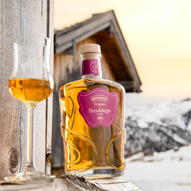 Bertagnolli Grappa Teroldego Trentino Riserva 18 Monate in GB 0.7 l 42% vol