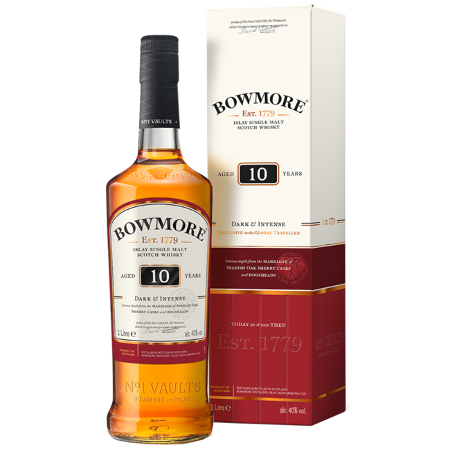 Bowmore 10 Years Dark and Intense Single Malt Whisky 1.00 l 40% vol