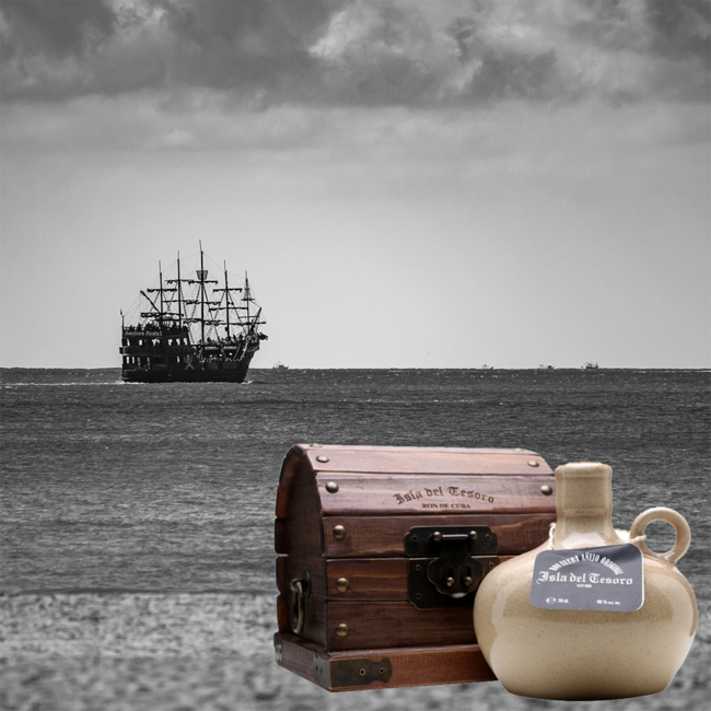 Ron Santiago de Cuba Isla del Tesoro 20 Year Rum in Holztruhe 0.7 l 40% vol