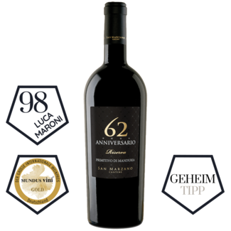 San Marzano / Italien, Apulien Anniversario 62 Primitivo di Manduria DOP Riserva 2020 0,75 l