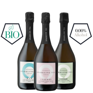 Sparkling Tea Copenhagen  / Dänemark, Kopenhagen Copenhagen-Set Sparkling Tea Lyserød, BLÅ und Lysegrøn alkoholfrei 3 x 0,75 l