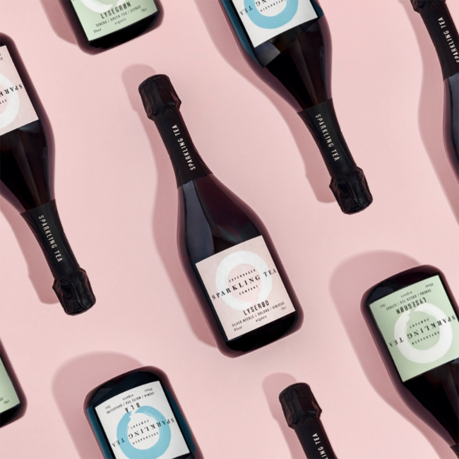 Copenhagen-Set Sparkling Tea Lyserød, BLÅ und Lysegrøn alkoholfrei 3 x 0,75 l