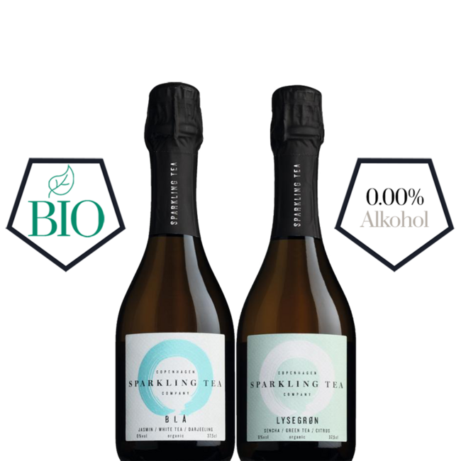 Das "Mix & Match Duo - Set" Sparkling Tea BLA & Lysegrøn 2x 0.375 l