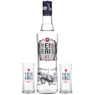 Yeni Raki / Türkei Yeni Raki 1937 Set mit 2 Gläsern 0.7 l 45% vol