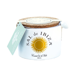Sal de Ibiza / Spanien, Ibiza Fleur de Sel Isla Blanca im Steintopf (140g)