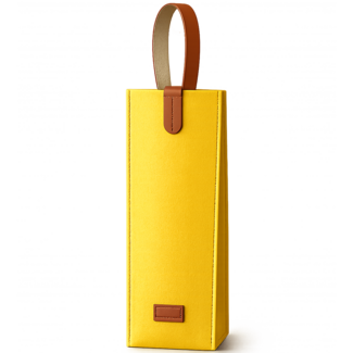 Gelbe Filz-Weintasche - stilvolle Geschenkverpackung 1er