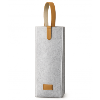 Grau Filz-Weintasche - stilvolle Geschenkverpackung 1er