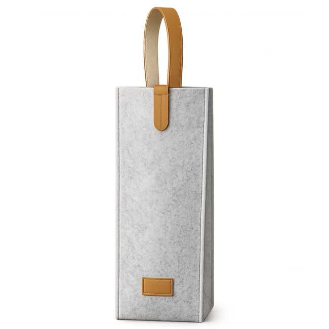 Grau Filz-Weintasche - stilvolle Geschenkverpackung 1er