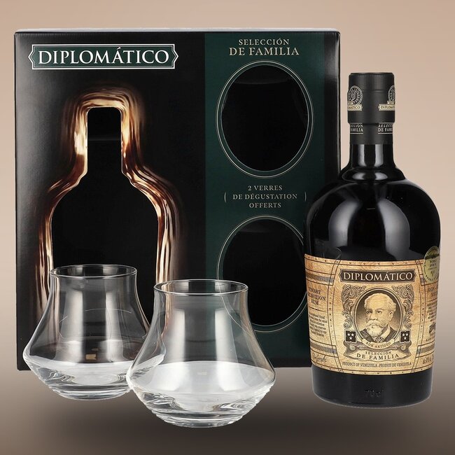 Selección de Familia Rum Set mit 2 Gläsern 0,7 l 43 % vol