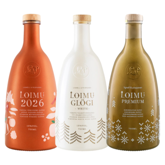 Lignell und Piispanen / Finnland, Kuopio Loimu Glögi-Set 3 x 0,75 l, 2 x 15 % vol und 1 x alkoholfrei