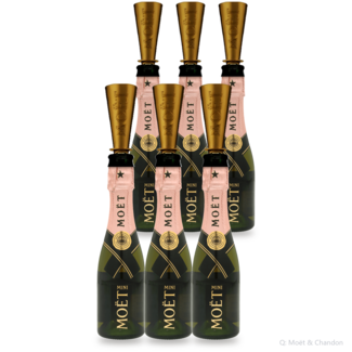 Moet & Chandon / Champagne, Epernay Rose Imperial Brut Champagner Piccolo mit Trinkaufsatz 6 x 0,2 l 12 % vol *