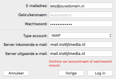 mail instellingen