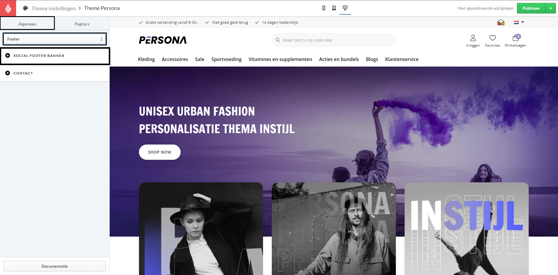 Theme Persona Footer Social Media