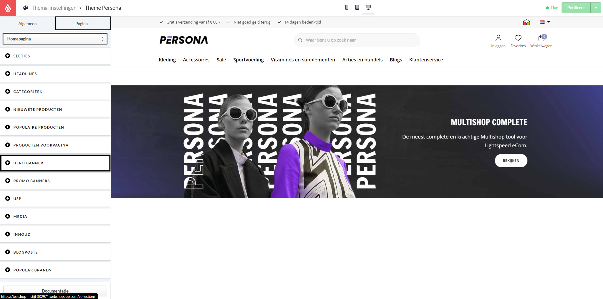 Theme Persona Homepage Hero