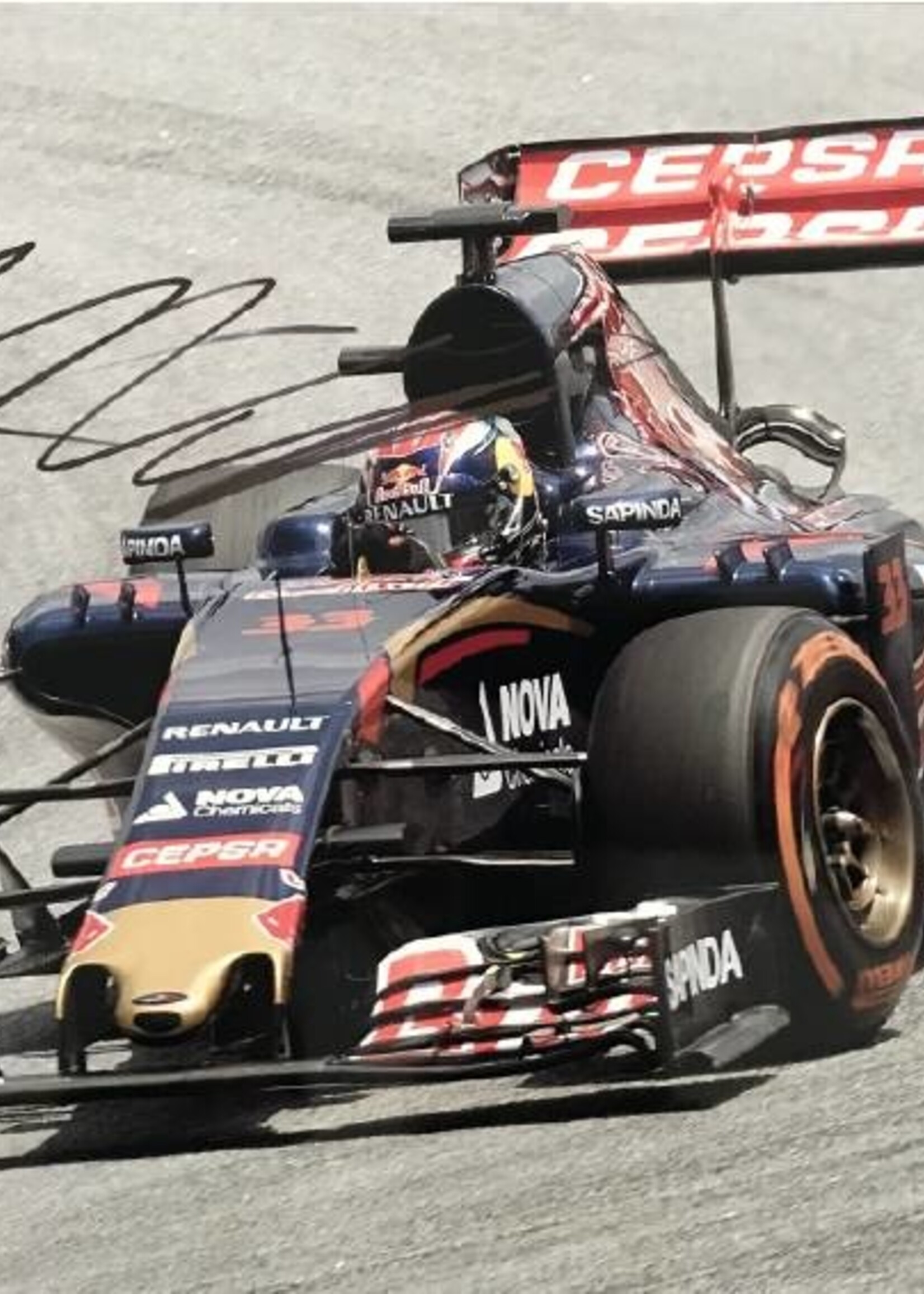 Handtekening Max Verstappen gesigneerde foto Toro Rosso STR10