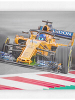 Fernando Alonso GP Oostenrijk 2018 op plexiglas