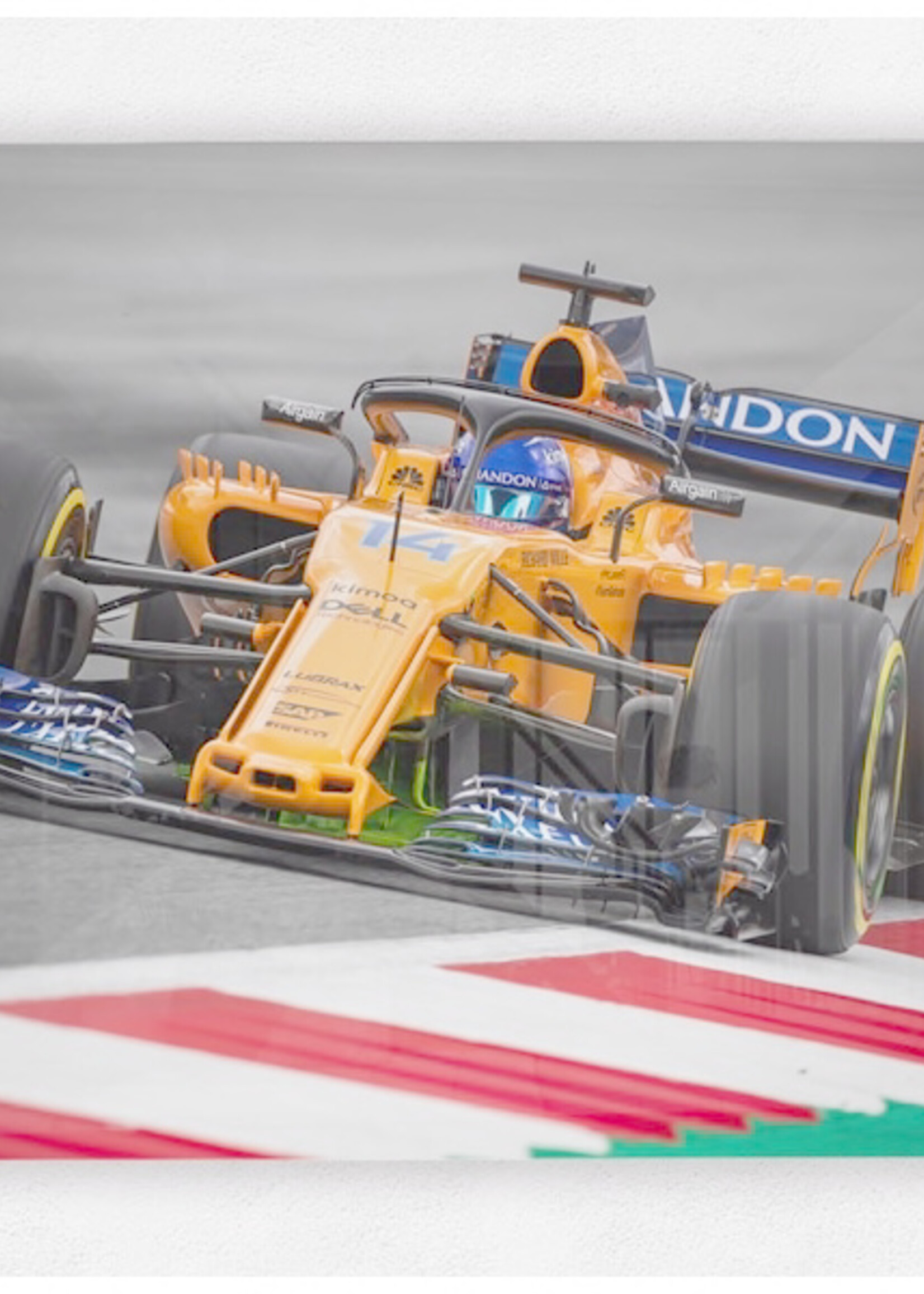 McLaren Fernando Alonso GP Oostenrijk 2018 op plexiglas