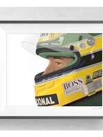 Ayrton Senna Print met houten lijst