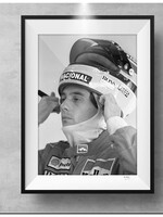 Ayrton Senna Print met houten lijst
