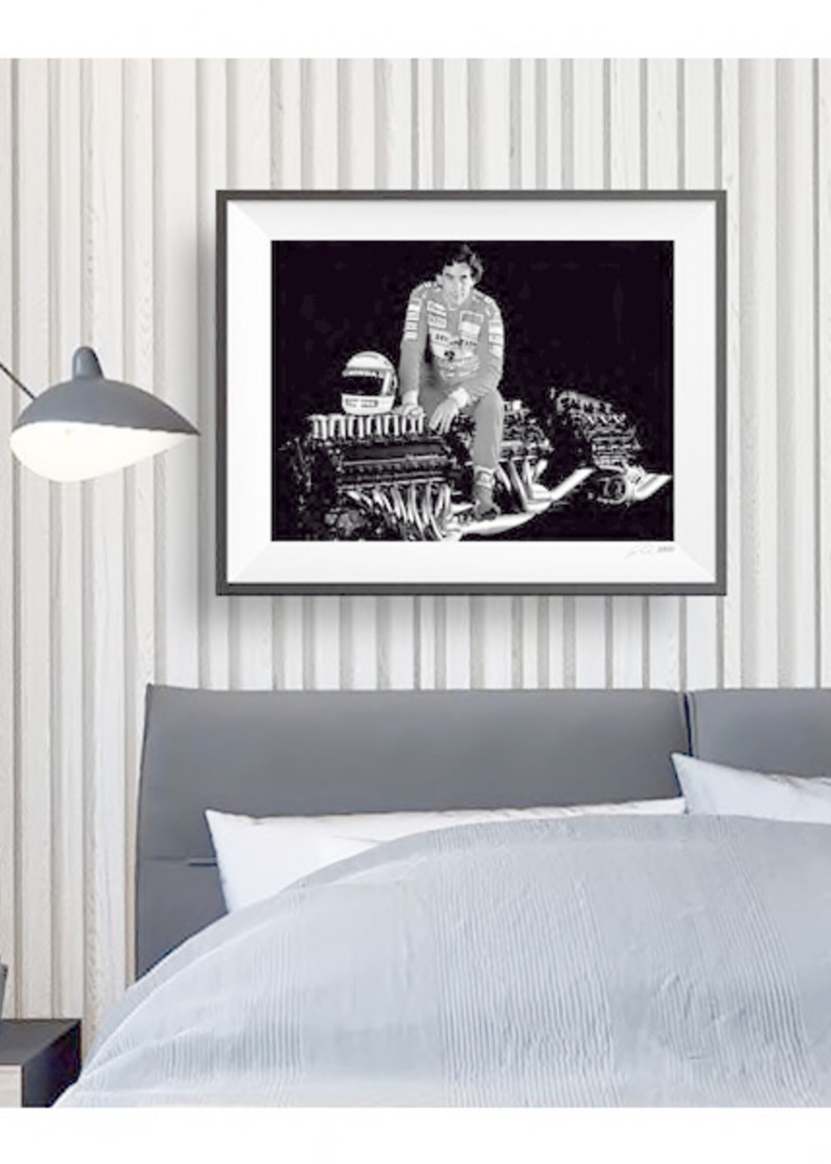 Ayrton Senna Photo Print with wooden frame 63 x 43 cm
