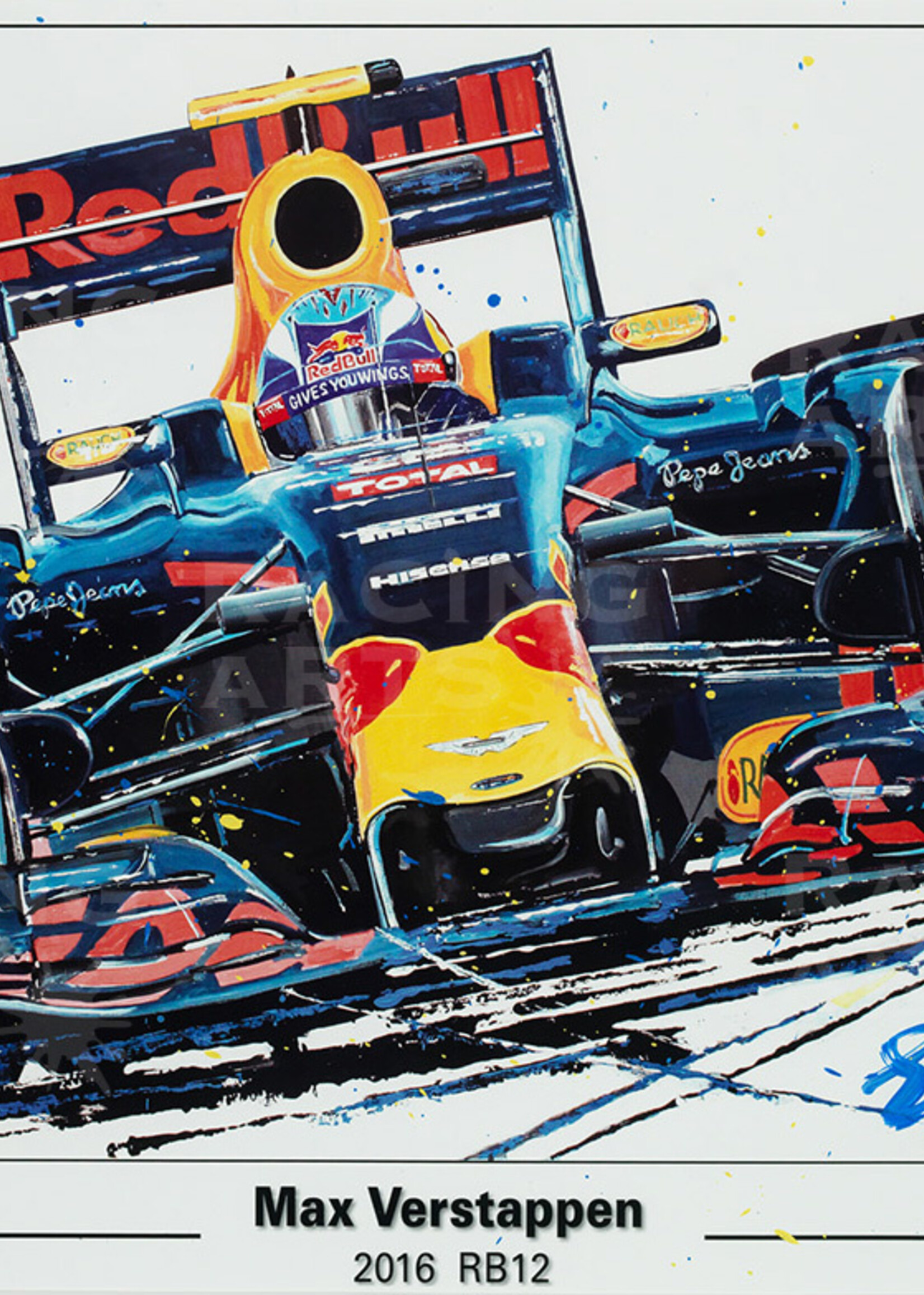 Max Verstappen Litho + Artwork RB12 - 2016 | Red Bull Racing