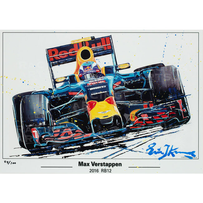 Max Verstappen Litho + Artwork RB12 - 2016 | Red Bull Racing