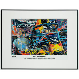 Max Verstappen Red Bull Car First Pole Litho / Acryl