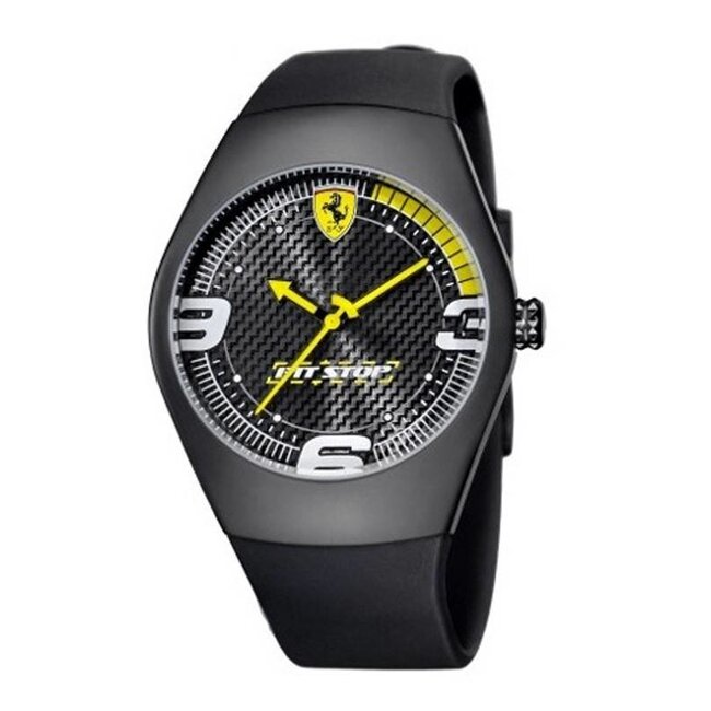 Ferrari Pitstop Horloge | Zwart/Geel