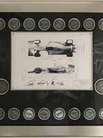 Mercedes ondertekende print Lewis Hamilton en Nico Rosberg 2015