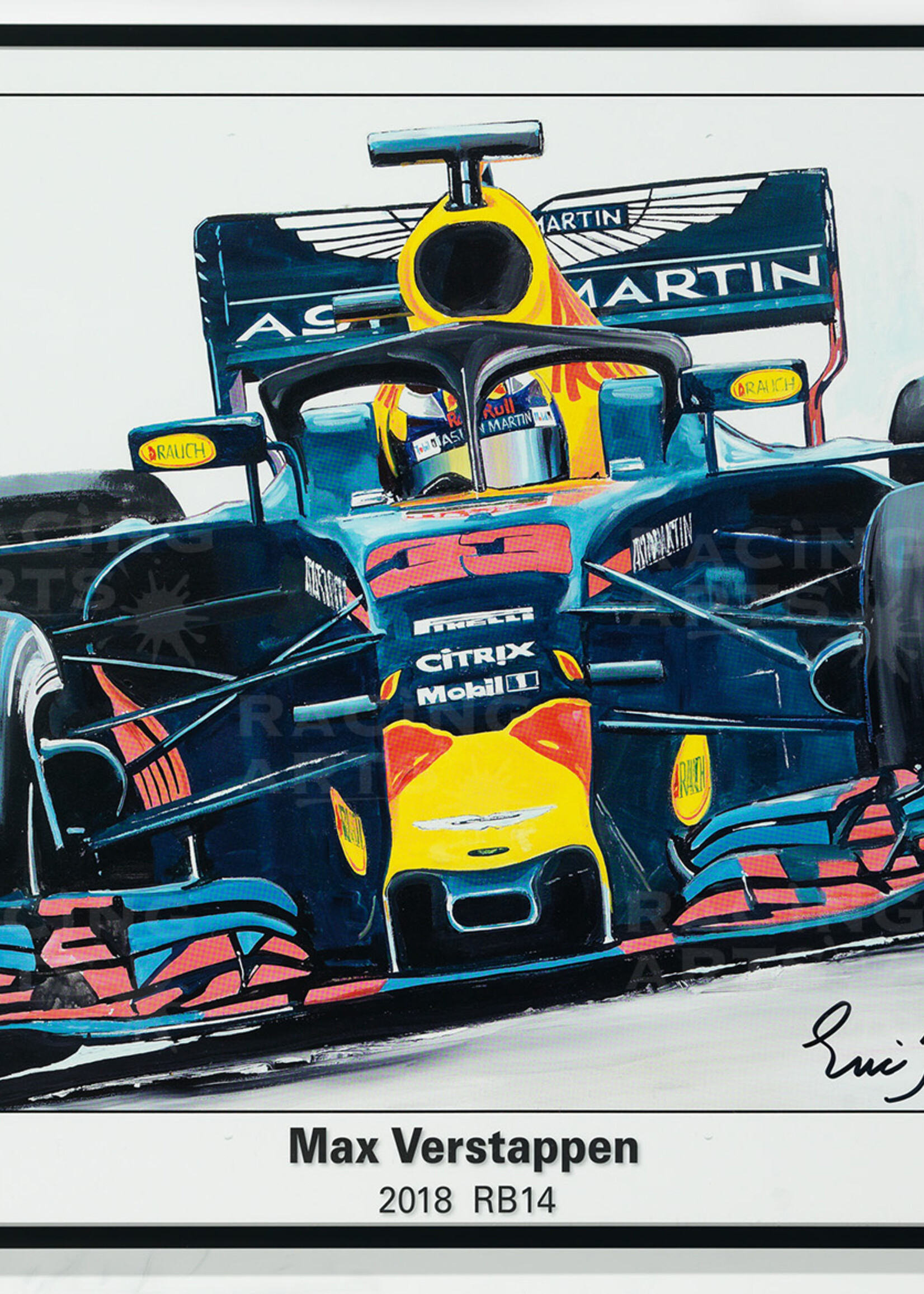 Max Verstappen Litho RB14 - 2018 | Red Bull Racing
