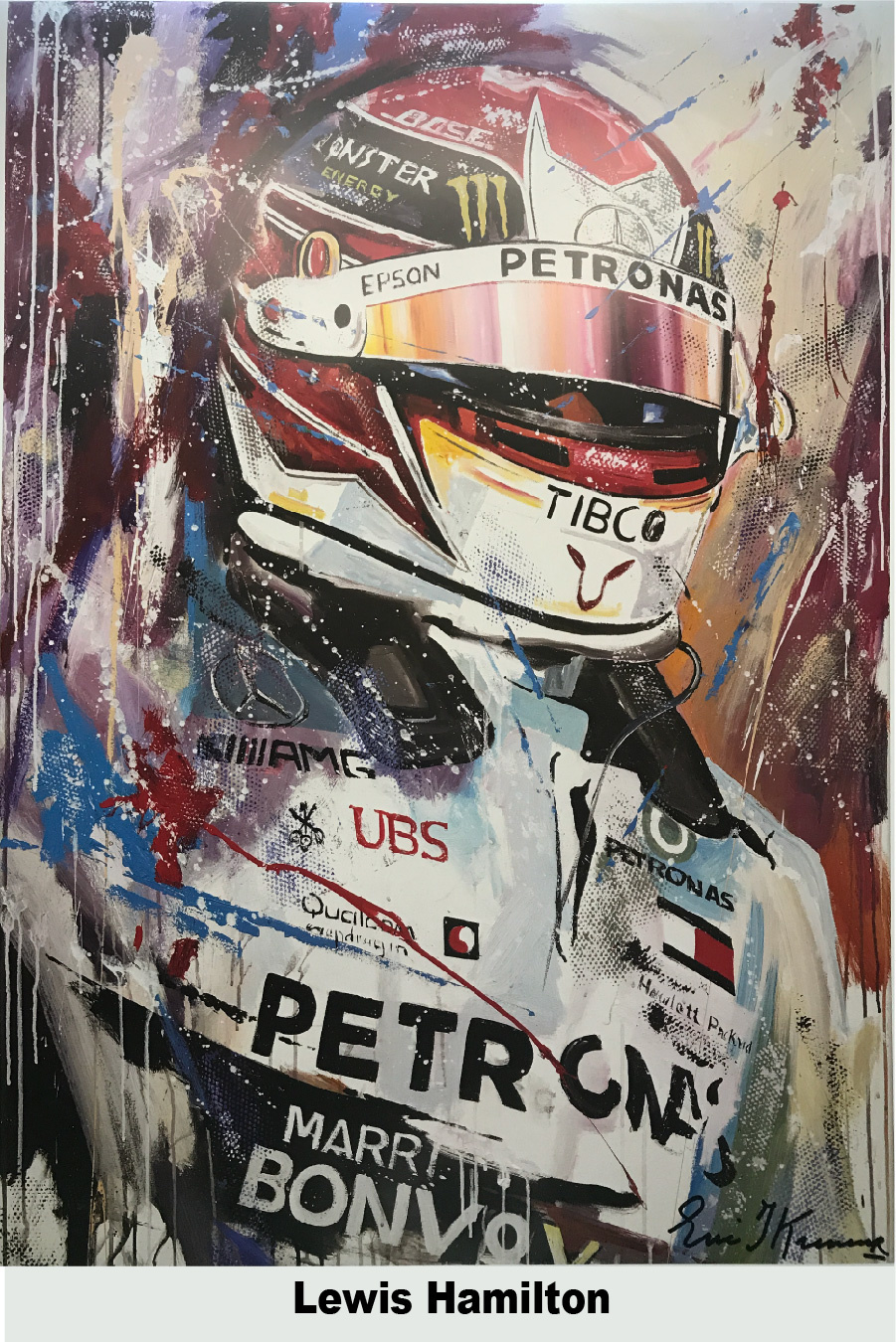 Lewis Hamilton 2019 Litho print - Racing-Art.com