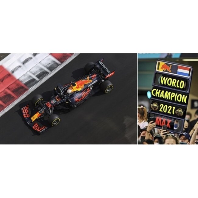 Minichamps Model car 1:18 Red Bull Racing Honda RB16B #33 Max Verstappen World Champion 2021 - Abu Dhabi