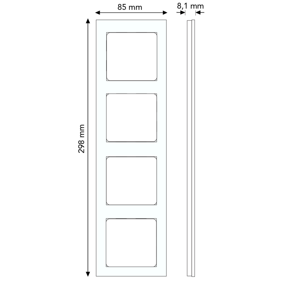 PEHA Abdeckrahmen 4-fach Aura reinweiß glas (20.574.52.02)