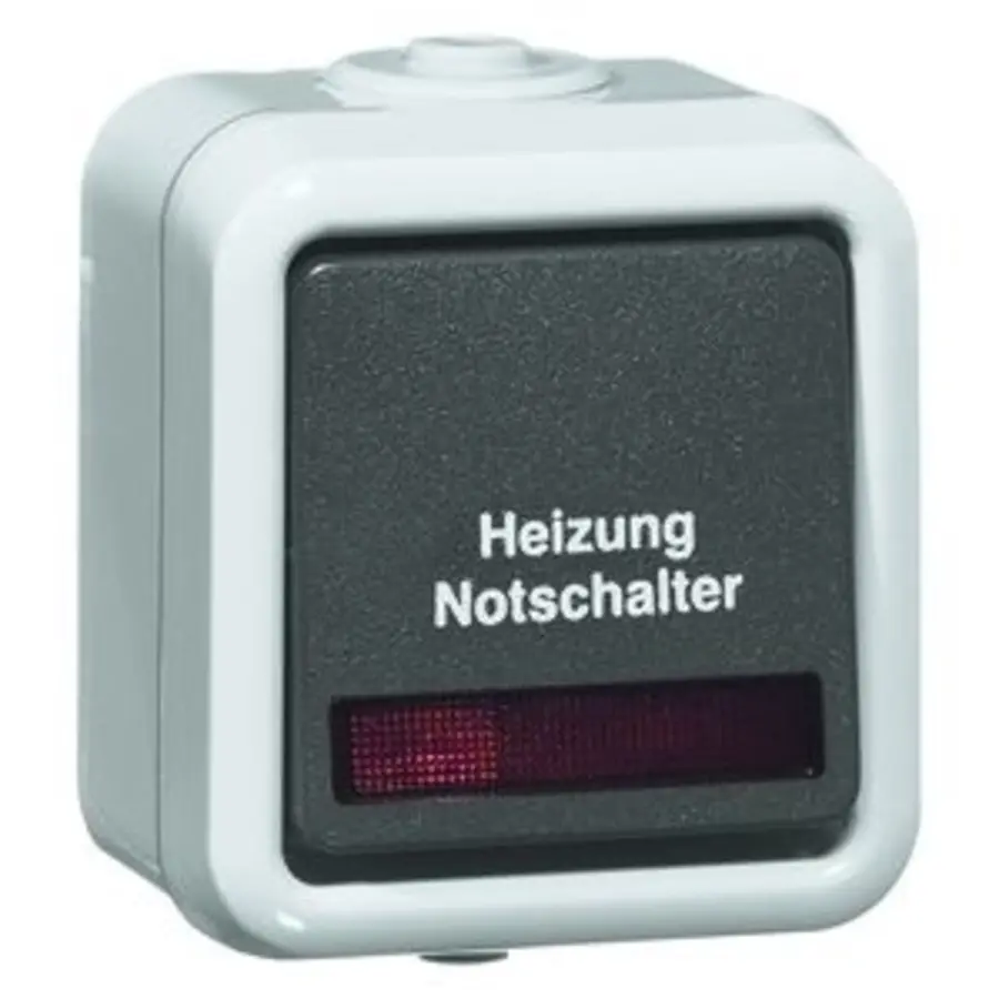 PEHA Heizung-Notschalter grau IP44, Univers.Aus-/Wechs. grau (626 WAB HN)