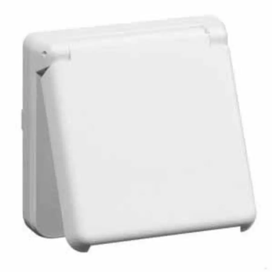 PEHA Schuko-Steckdose 45 Grad gedreht mit Klappdeckel Compacta reinweiß (6711.02 WI WE S)