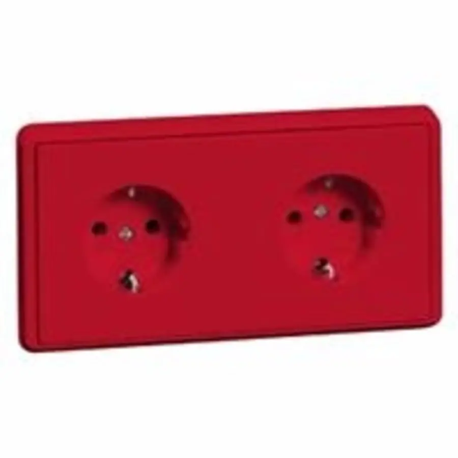 PEHA Schuko-Steckdose 2-fach Dialog rot (95.6512/3.36)