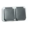 PEHA SCHUKO-Doppel-Steckdose grau 2polig, waagerecht, IP44 (6632 WAB NA) PEHA SCHUKO-Doppel-Steckdose grau 2polig, waagerecht, IP44 (6632 WAB NA)