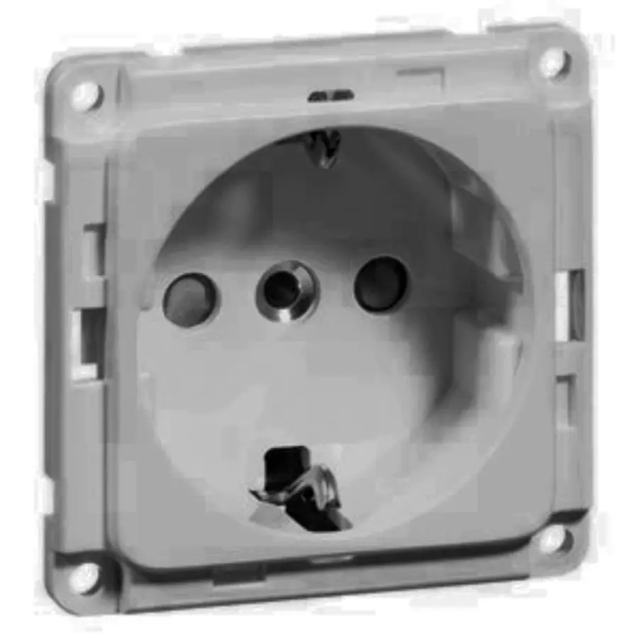 PEHA SCHUKO-Steckdose mit erhöhtem Berührungsschutz Compacta grau matt (6711.13 SI)