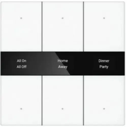 PEHA KNX 6-fach Unterputz-Taster mit Glasdisplay weiß (KNX PB GL 6BT WHI)