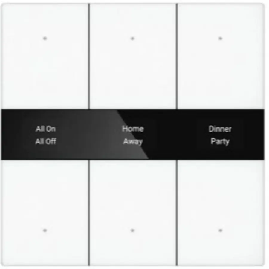 PEHA KNX 6-fach Unterputz-Taster mit Glasdisplay weiß (KNX PB GL 6BT WHI)