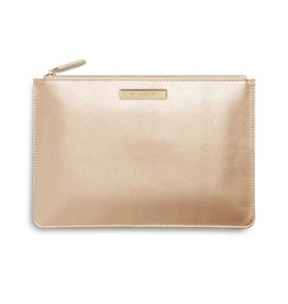 Katie Loxton Soft Pebble Perfect Pouch | Metallic Champagne