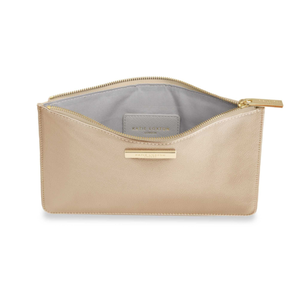 Katie Loxton Soft Pebble Perfect Pouch | Metallic Champagne