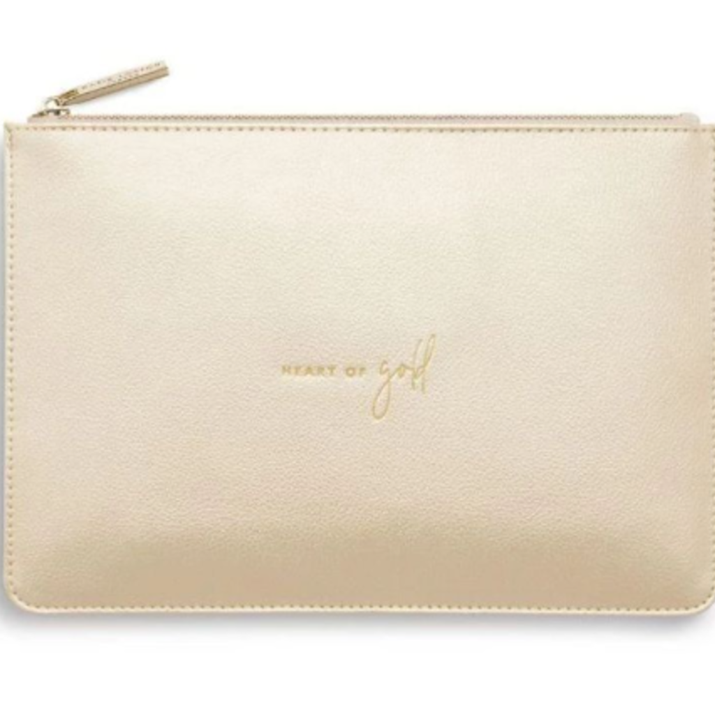 Katie Loxton Perfect Pouch - Heart of Gold / Metallic champagne