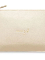 Katie Loxton Perfect Pouch - Heart of Gold / Metallic champagne